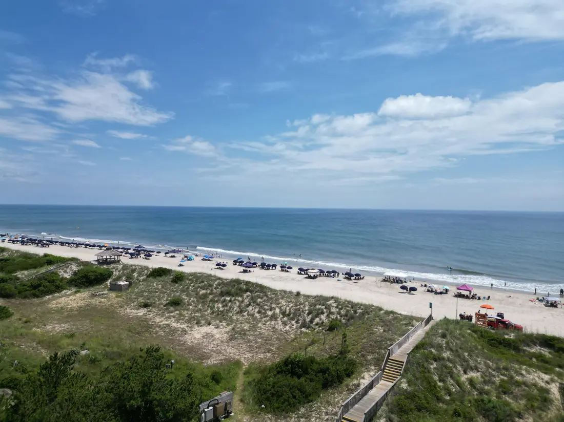 Open shoreline and dunes from above