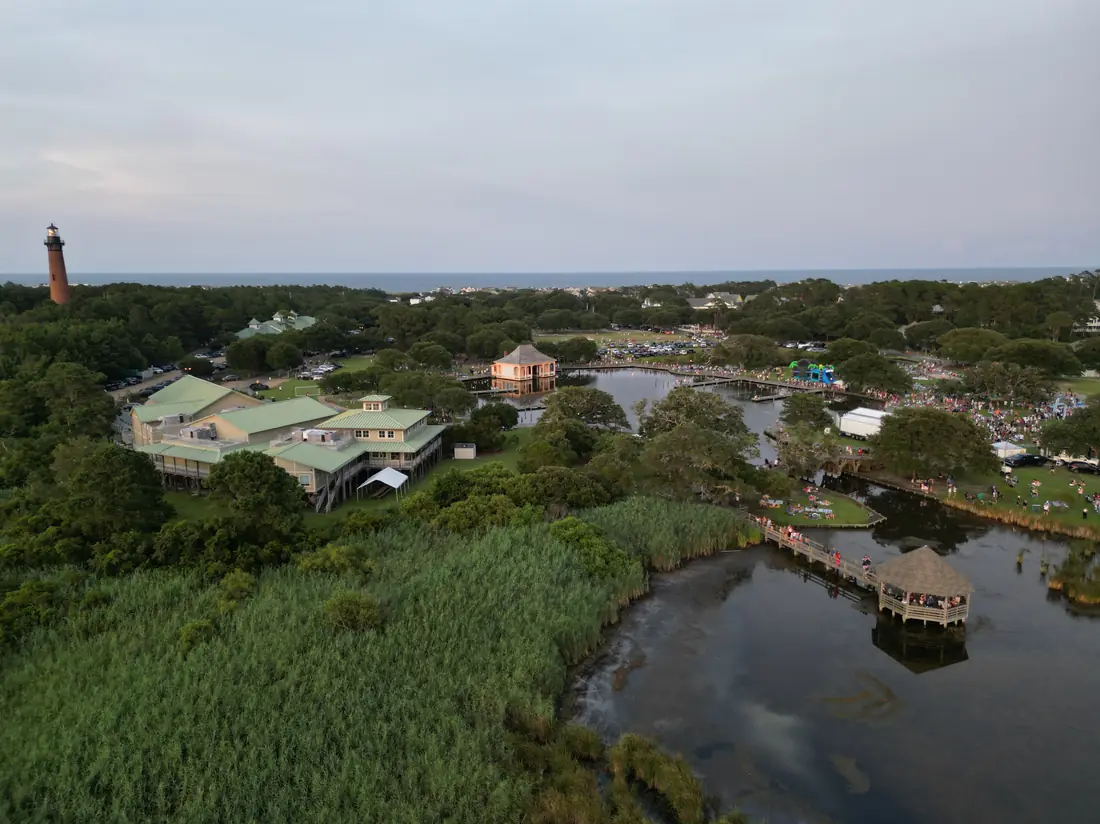 Panoramic sunset over marshland